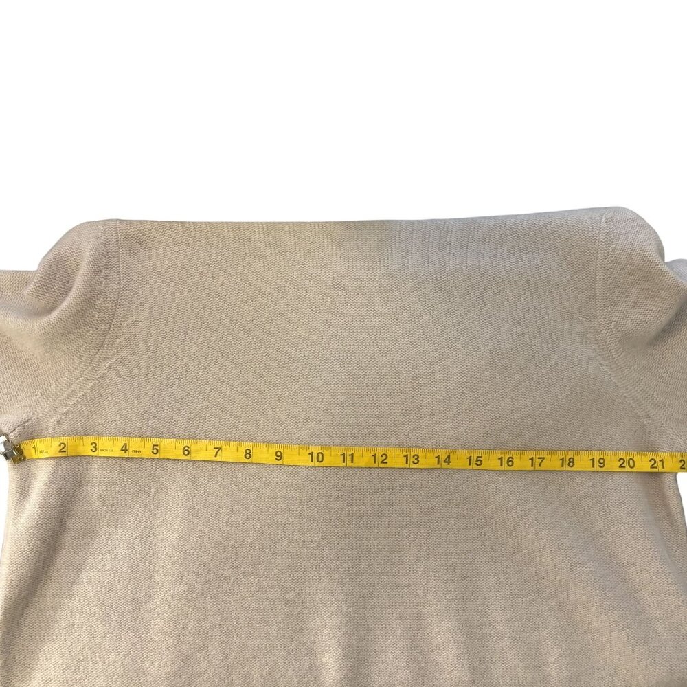 Chicos Beige Cowl Neck Long Sleeve Sweater Size 3 (16) Ribbed Hem 100 % Cashmere - Picture 9 of 12